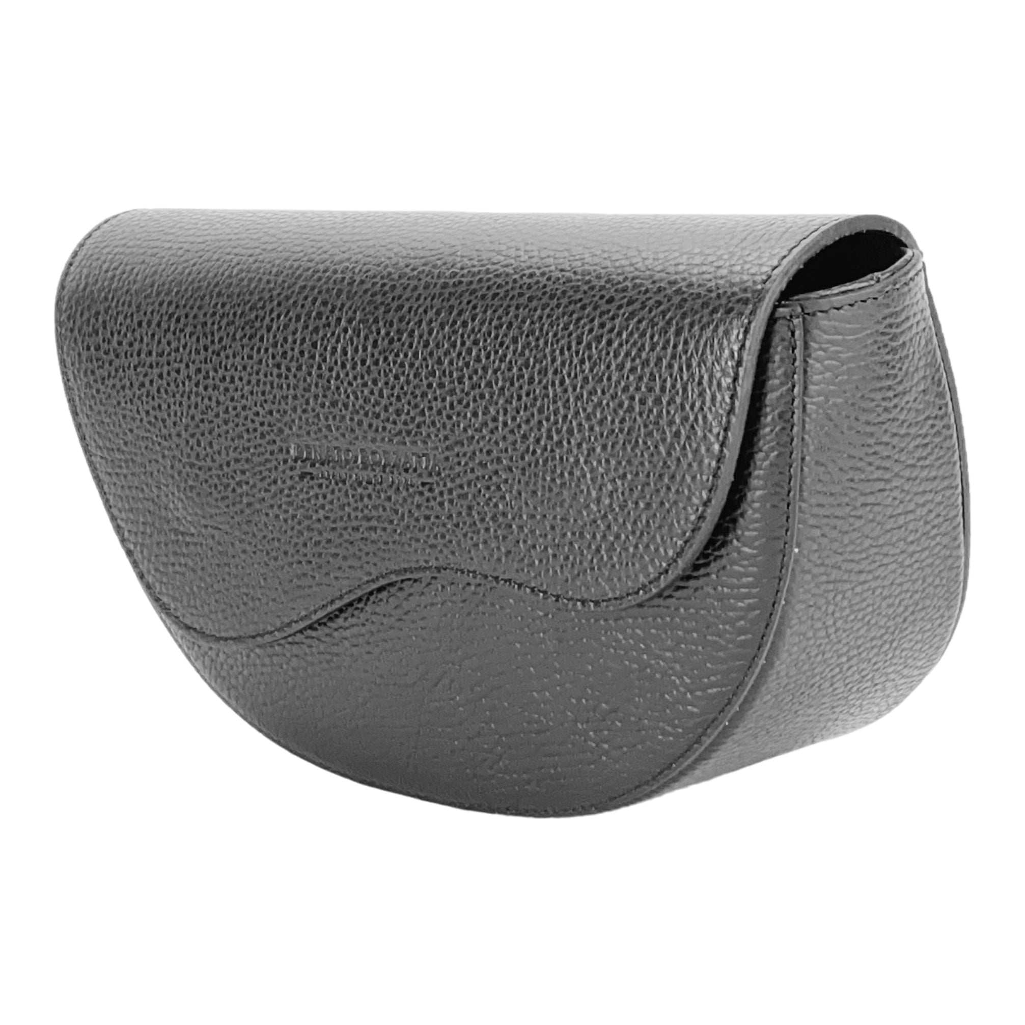 RB1027A | Borsa Donna a Bandoliera stondata in Vera Pelle Made in Italy. Tracolla removibile e regolabile in pelle. Accessori Nickel Lucido - Colore Nero - Dimensioni: cm 25 x 15 x 9-2