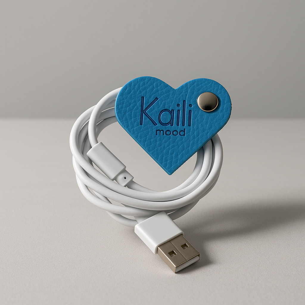 Kabel Organizer Hartvorm van Echt Leer – Made in Italy – Stijlvolle Kabelbeheer Accessoire