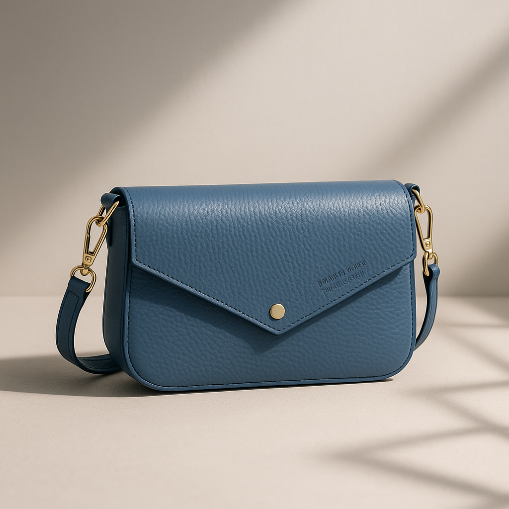 Kleine Schoudertas – Echt Leer met Luxe Gouden Accenten