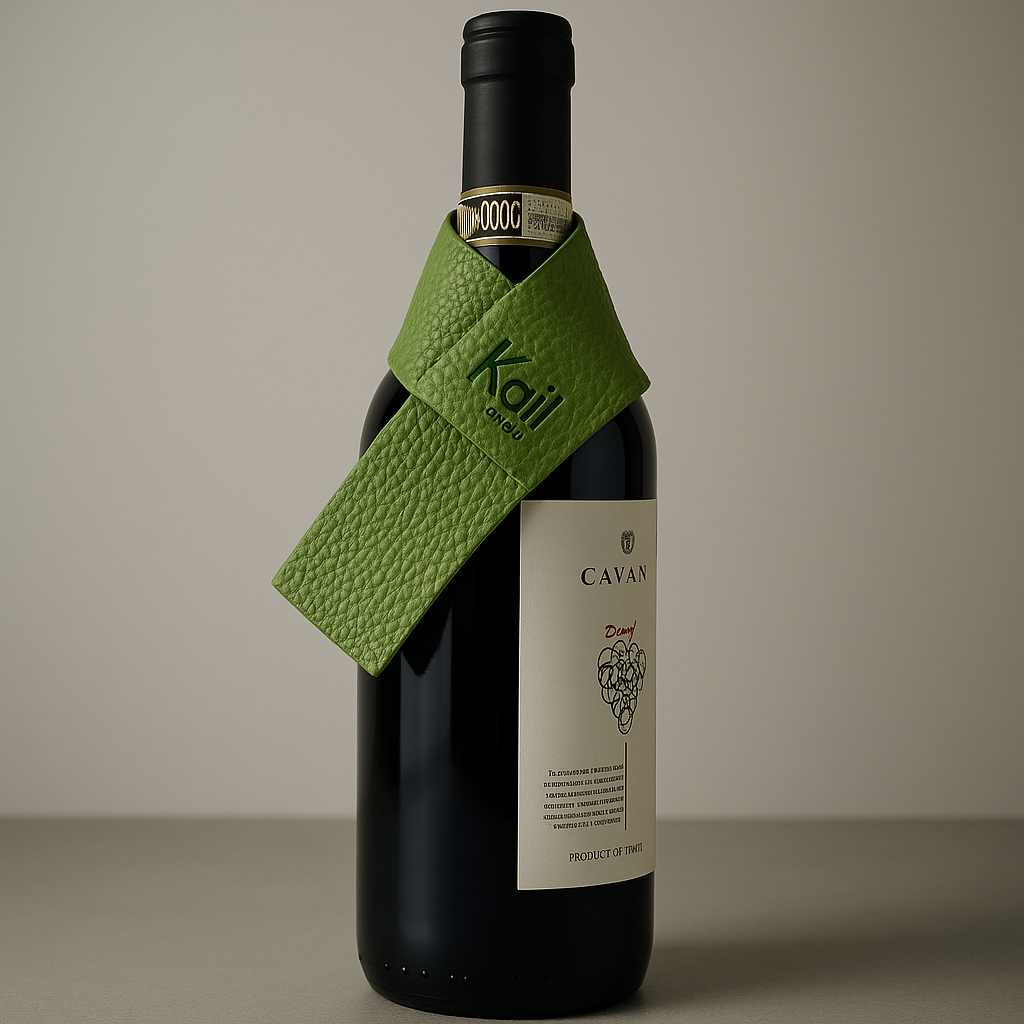 Druppenvanger voor Flessen van Echt Leer – Hoogwaardige Kwaliteit – Made in Italy